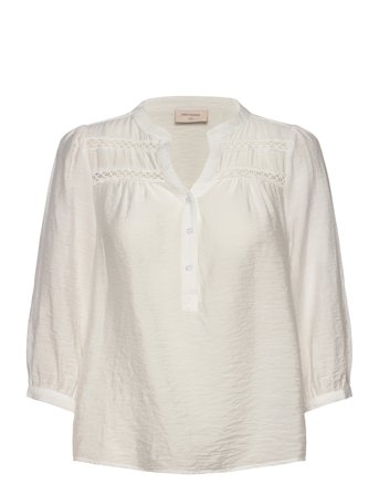Blouse From Freequent In A Light Material With A Fine Hole Pattern On The Front. White FREE/QUENT