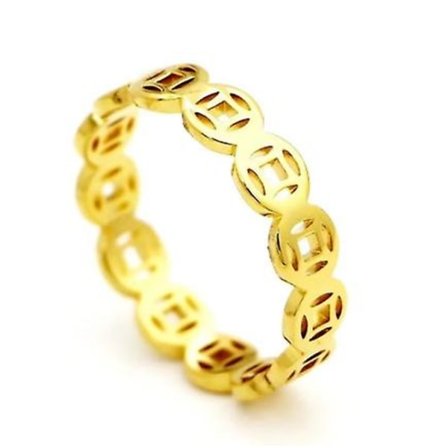 Lyckobringande Myntfångare Ring i Rostfritt Stål