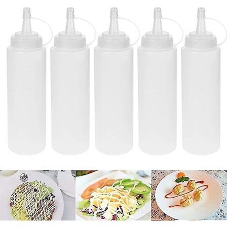 Puristuspullon korkkipaketti 5 kpl 200 ml kastikkepullo puristus