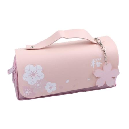 Kawaii Kirsebær Blomster Blyantpose Pink Sød Blyantpose Stor