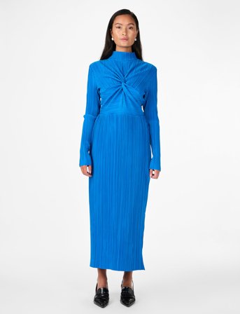 YAS Yasolinda High Neck Ls Long Dress S. - Blue - XS