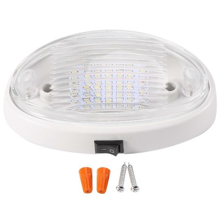 12V LED-lampe med kontakt til campingvogn, båd, markise, skur, tunnel, bagagerum - Hvid