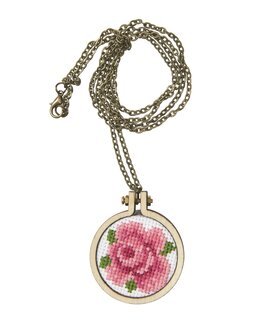 Broderi Ros till halsband - Permin