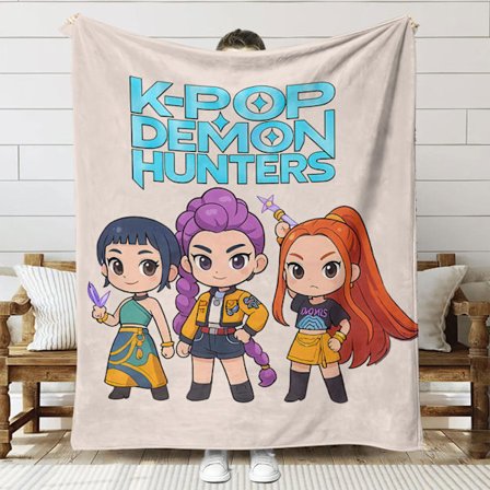 K-pop Tjejgrupp Witch Hunters Tryckt Filt, Flanellfilt, Mjuk och Bekväm Filt