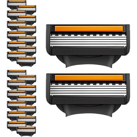 Yhteensopivat 24 terää Gillette Fusion 5:lle 5-teräiset vaihtopatruunat liukastavalla nauhalla miehille
