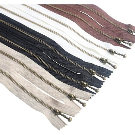 Metallblixtlåsset 8 st - #3 Antikmässing Stängd 12 tum (30 cm), Blandade färger