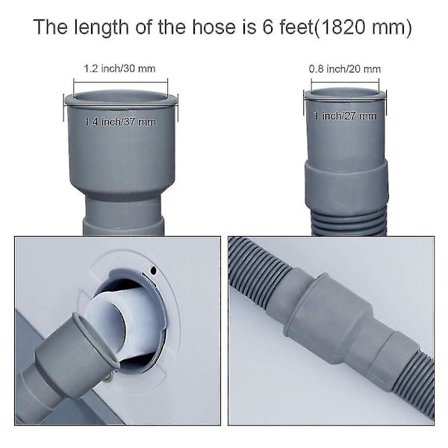 1M Avloppsslang för tvättmaskin och diskmaskin