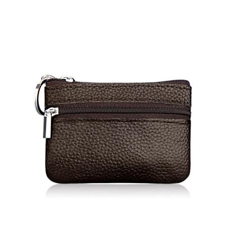 Nahkainen pieni lompakkokorttipidike Kolikkolaatikko Musta 10x7cm brown