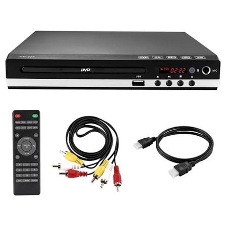 Kompakt DVD-afspiller til TV med HDMIs og AVs Output Understøtter 1080P Video USB Input med Fjernbetjening HDMIs Kabel