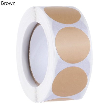 500 stk./Rulle Punktmærker Etiketter Forseglingsmærker BRUN