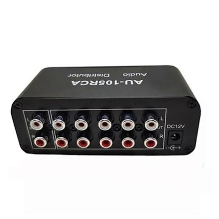 HiFi Stereo RCA Audio Splitter/Selector 1-IN-5-OUT Lydbryter med Volumkontroll js (FMY)
