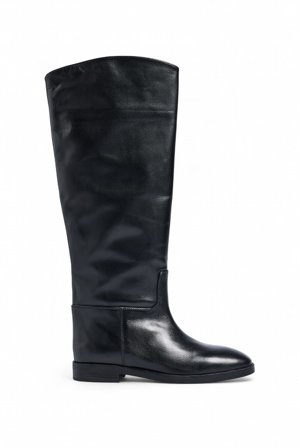Premium Selection - Rette rideboots i skinn - Boots - Svart - EU 41