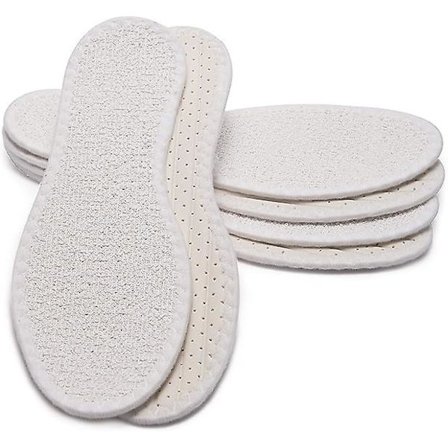 25cmpack med 3 par bomullsfrotte barfotinnleggssåler med lateksdemping, innleggssåler mot ubehagelig lukt og bakterier