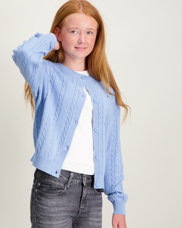 Tommy Hilfiger CABLE CARDIGAN Bleu Pulls Fille - Kids Brand Store