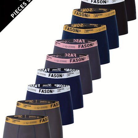 10-pak Herreundertøj, 'fason' design med print, afslappede boxershorts, åndbare og komfortable elastiske boxershorts, atletiske shorts, plus size boxe