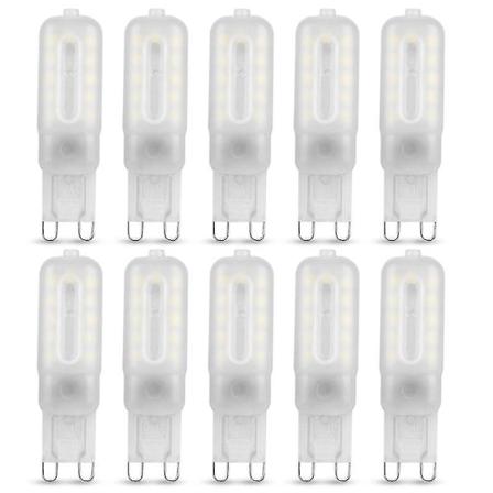 10 stk G9 LED-lampe 5W Kald Hvit 6000k 220V Erstatter Halogenlamper Ikke Dimmerbar B