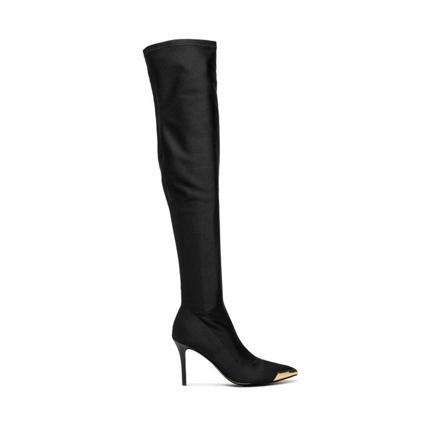 Versace Jeans Couture, Over-knee Boots Czarny, Kobieta, Rozmiar: 37 EU