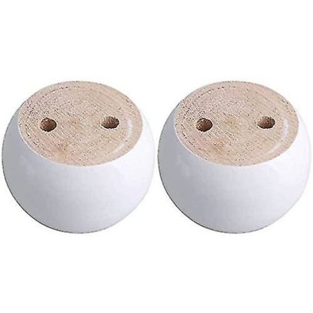 4 stk Hvite Runde Møbelben i Tre 234; Høyere Erstatning i Massivt Tre