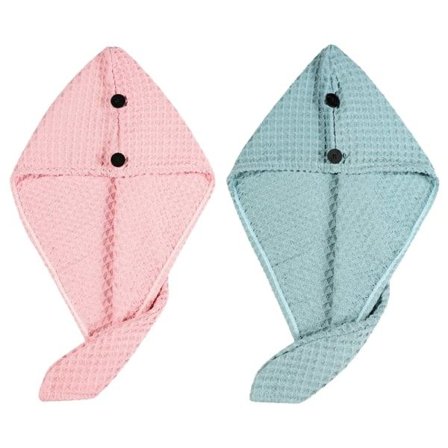 TG Håndklædepakke, 2-pak Superabsorberende Hurtigtørrende Hår Rosa+Blå