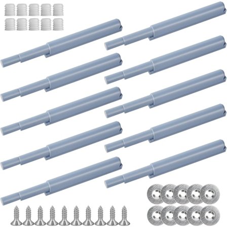 10 Stk. Trykk for å åpne Magnetisk Dørlås for Skap, Demperbuffer Åpner og Lukker Dør med Trykk for Skapdør Skuff Møbler a