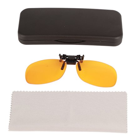 Clip-on Blå Lys Blokerende Briller UV Beskyttelse Rammeløse 180 Graders Vertikal Flip Orange Rektangel