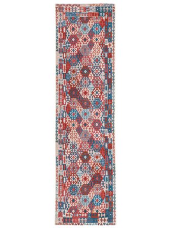Ruva Kilim Indoor/Outdoor Rug Washable 80X300 Small Blue/Red Runner
