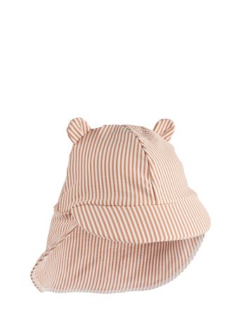 Liewood Senia Seersucker Sun Hat With Ears - Pink - 9/12M