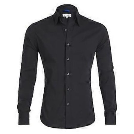 Herrar Dress Shirts Långärmad Dress Shirts för Män Regular Fit Knapp-Down Skjortor Skrynkel Fri Dress Shirts (Svart)