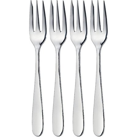 Dessertgafler, sæt med 4 rustfrit stål kagegafler, frugtgafler, højglanspoleret, opvaskemaskine sikker, egnet til konditorier, restauranter, barer