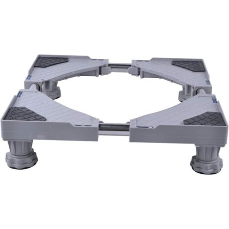 Multifunktionell justerbar bas, med hjul, för torktumlare, tvättmaskin och kylskåp, grå