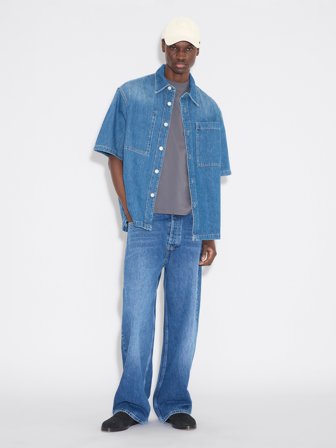 Holzweiler Denim Short-Sleeved Shirt - Blue - Men's - M