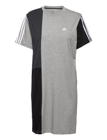 Essentials 3-Stripes Colorblock Boyfriend Tee Dress Kort Klänning Grå Adidas Performance