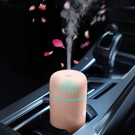 Bil diffuser luftfugter aromaterapi æterisk olie diffuser USB kold tåge mini bærbar diffuser til bil hjemmekontor soveværelse (pink)