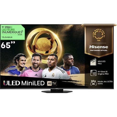 TV Mini-LED QLED - Hisense - 65U8Q - 4K UHD - Dolby Vision IQ - Älykäs TV VIDAA U9