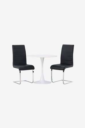 Venture Home - Ruokailuryhmä Hamden ja tuolit Tempo, 2 kpl - Musta - Ruokailuryhmä 4 hengelle - - Homeroom