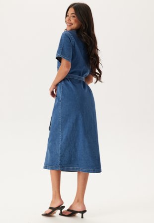 ONLY Onllana Ss Long Dress Dnm Medium Blue Denim Vaatteet