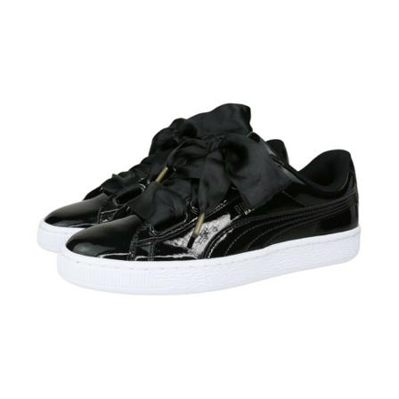 Puma WNS Basket Heart Patent - Pointures sneakers , Zwart , Dames , Maat: 36 EU