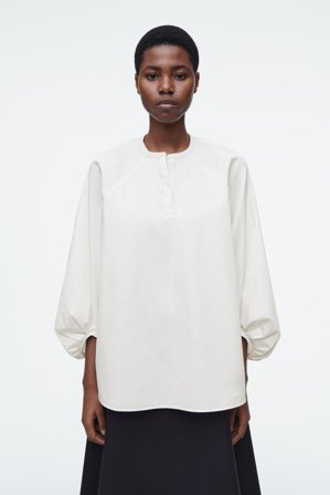 COS Women's Balloon Sleeve Blouse in White