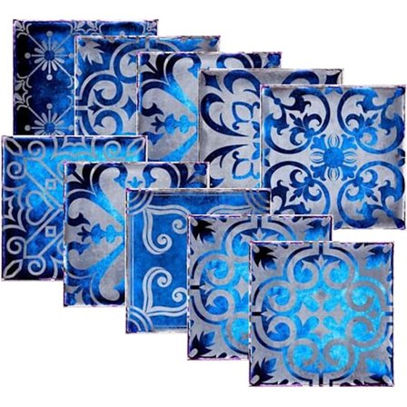 10 stk Veggfliser Klistremerker Selvklebende Fliser Klistremerke Tapet for Kjøkken Stue Bad Hjemmedekor 20x20cm