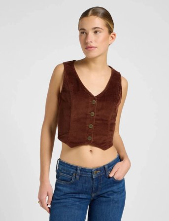 Lee Jeans Fitted Vest - Brown - XS
