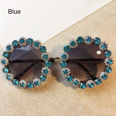 Bling Solbriller Rund Frame Solbriller BLÅ