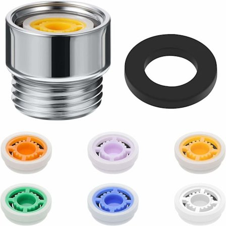 Vannbesparende dusjhodeinnsatser 6-pakning med adapter