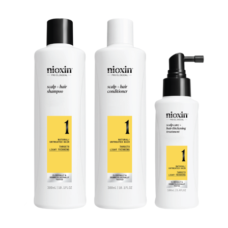 Nioxin System 1 Loyalty Kit, 300 ml + 300 ml + 100 ml