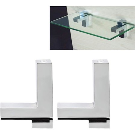 Säädettävä hyllynkannatin puulle/lasille, kiillotettu sinkkiseoksesta valmistettu hyllynkannatin, 3–36 mm paksuille hyllyille, seinään asennettava 