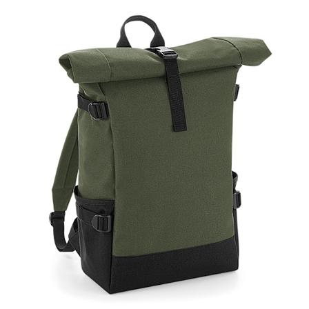 BagBase Block Roll-Top Ryggsäck One Size Olive/Svart Olive/Black One Size
