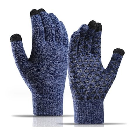 Blå vinterhandsker, vinterhandsker varme touchscreen skridsikre super