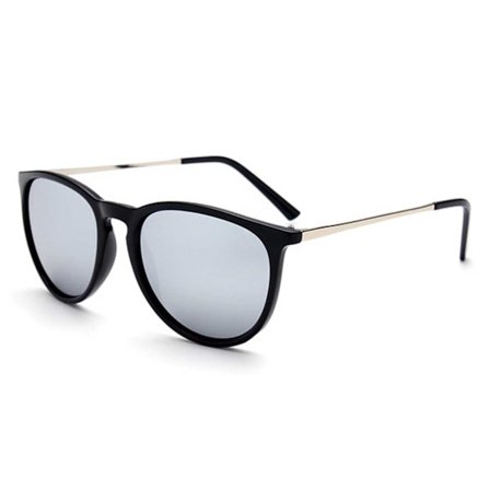 Retro solbriller blankt svar speilglass + senil ledning