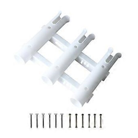 Fiskestangholder 3 Rør Link Stangstativ Fiskegrej Sokkel Vægbeslag Fiskestangholder med Skruer til Kajakker Hvid Hvid