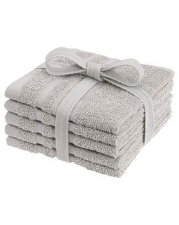 Vaskeklude 5-pak Frottee Ensfarvede Sand - Borganäs of Sweden