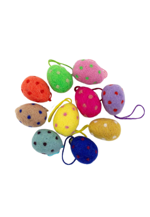 A World of Craft Egg dotted påskhänge 10-p multi Dekoration Flerfärgad 4 x 3 cm